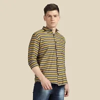 Mens Wear Pure Cotton Striped Printed Brown Color Shirt-thumb3