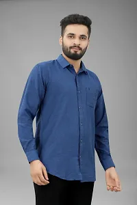 Mens Wear Pure Cotton Blue Color Shirt-thumb3