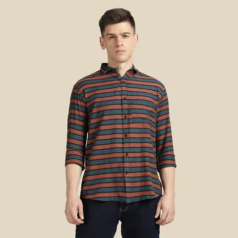 Mens Wear Pure Striped Color Shirt