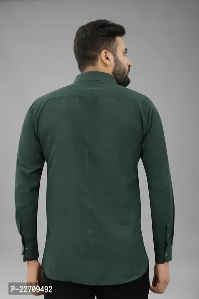 Mens Wear Pure Cotton Green Color Shirt-thumb3