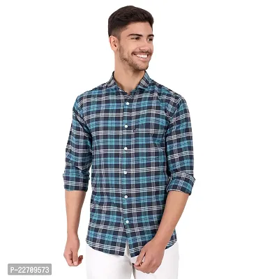 Mens Wear Pure Cotton Checks Printed Blue Color Shirt  Mens wearshirt printed shirt for daily