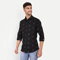 Mens Wear Pure Cotton Butta Printed Black Color Shirt  Mens wearshirt printed shirt for daily-thumb3
