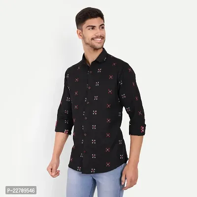 Mens Wear Pure Cotton Butta Printed Black Color Shirt  Mens wearshirt printed shirt for daily-thumb4