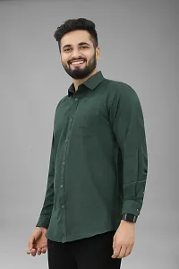 Mens Wear Pure Cotton Green Color Shirt-thumb3