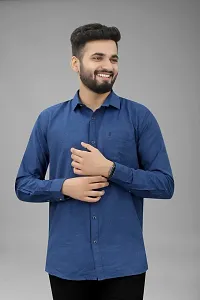 Mens Wear Pure Cotton Blue Color Shirt-thumb1