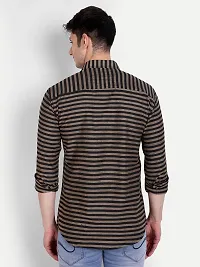 Mens Wear Pure Cotton Striped Printed Black Color Shirt-thumb1