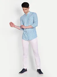 Mens Wear Pure Cotton Lining Printed Sky Blue Color Shirt-thumb4