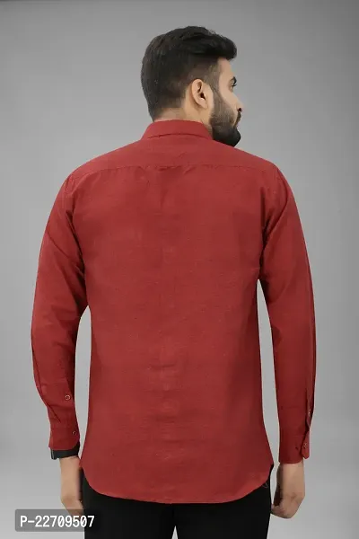 Mens Wear Pure Cotton Red Color Shirt-thumb3