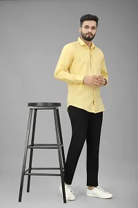 Mens Wear Pure Cotton Yellow Color Shirt-thumb4