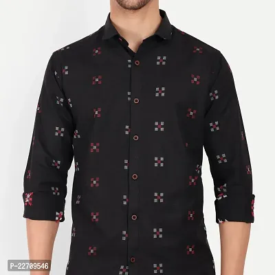 Mens Wear Pure Cotton Butta Printed Black Color Shirt  Mens wearshirt printed shirt for daily-thumb5