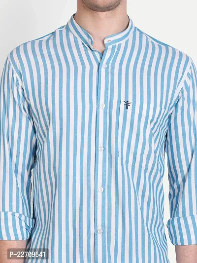 Mens Wear Pure Cotton Lining Printed Sky Blue Color Shirt-thumb3