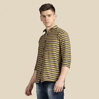 Mens Wear Pure Cotton Striped Printed Brown Color Shirt-thumb2