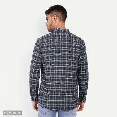 Mens Wear Pure Cotton Checks Printed Grey Color Shirt  Mens wearshirt printed shirt for daily-thumb3