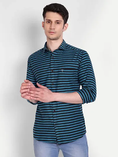 Mens Wear Pure Striped Color Shirt