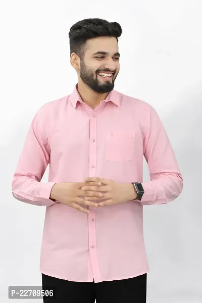 Mens Wear Pure Cotton Pink Color Shirt