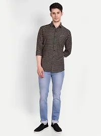 Mens Wear Pure Cotton Striped Printed Black Color Shirt-thumb4