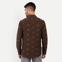 Mens Wear Pure Cotton Butta Printed Brown Color Shirt  Mens wearshirt printed shirt for daily-thumb2