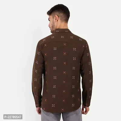 Mens Wear Pure Cotton Butta Printed Brown Color Shirt  Mens wearshirt printed shirt for daily-thumb3