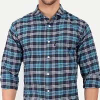 Mens Wear Pure Cotton Checks Printed Blue Color Shirt  Mens wearshirt printed shirt for daily-thumb4