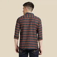 Mens Wear Pure Cotton Striped Printed Multicolor Color Shirt-thumb1