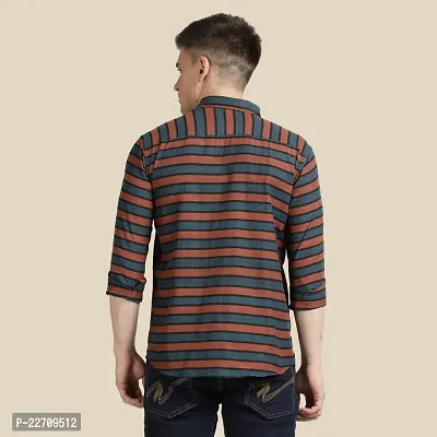 Mens Wear Pure Cotton Striped Printed Multicolor Color Shirt-thumb2