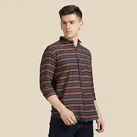 Mens Wear Pure Cotton Striped Printed Multicolor Color Shirt-thumb3