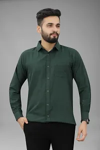 Mens Wear Pure Cotton Green Color Shirt-thumb1