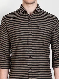 Mens Wear Pure Cotton Striped Printed Black Color Shirt-thumb2