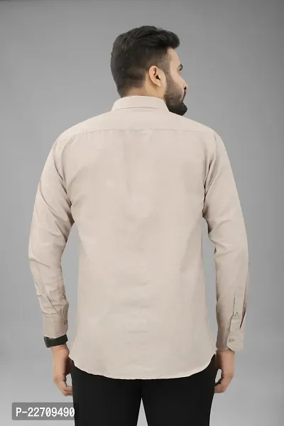 Mens Wear Pure Cotton Cream Color Shirt-thumb3