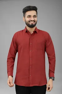 Mens Wear Pure Cotton Red Color Shirt-thumb1