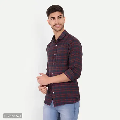 Mens Wear Pure Cotton Checks Printed Multicolor Color Shirt  Mens wearshirt printed shirt for daily-thumb4