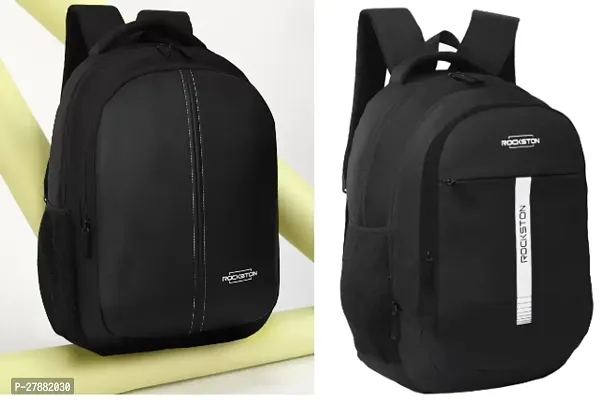 Stylish Black Backpacks For Men And Women Pack Of 2-thumb0
