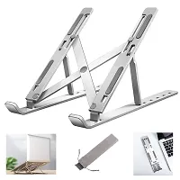 zvany Aluminum Adjustable Stand FloorDesk, Portable Foldable Laptop Stand Anti-Slip Silicone Rubber Pads, Supports Maximum of 5 kg Weight Tabletop Pack of 1 Laptop Stand-thumb1