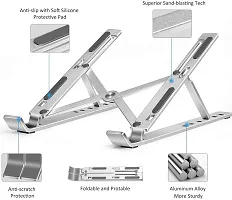 zvany Aluminum Adjustable Stand FloorDesk, Portable Foldable Laptop Stand Anti-Slip Silicone Rubber Pads, Supports Maximum of 5 kg Weight Tabletop Pack of 1 Laptop Stand-thumb3