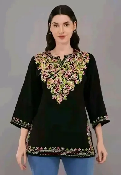 Stylish Cotton Embroidered Short Kurti