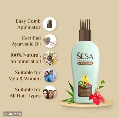 SESA Ayurvedic Strong Roots Oil, Prevents Hair Fall, Good for Hair Growth, contains Banyan Tree Extracts, Aloe Vera and Hibiscus extracts Hair Oil  (100 ml)-thumb3