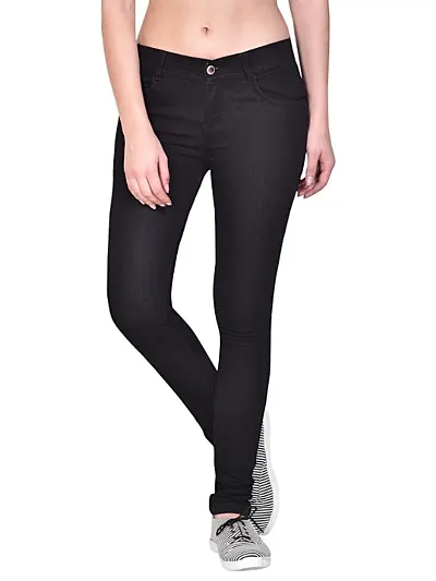 Flarex Slim Fit Women Plain 1 Button Jeans