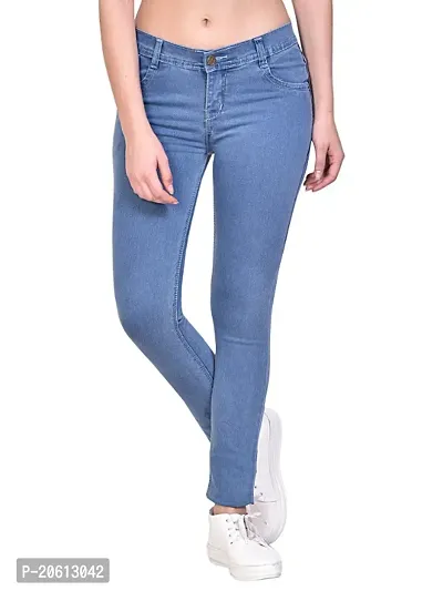 Blue(BATA)Women Skinny Fited fit Mid Rice Perfect zip closer clean look solid jeans