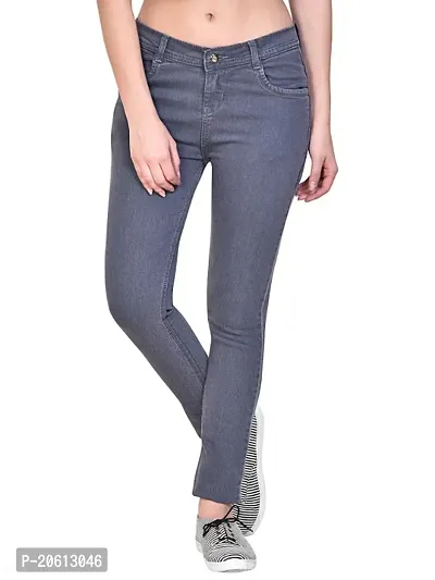 Grey,Women Skinny Fited fit Mid Rice Perfect zip closer clean look solid jeans-thumb0