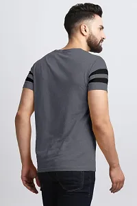 Stylish Polyester Striped Round Neck T-shirt For Men-thumb1