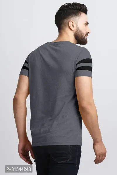 Stylish Polyester Striped Round Neck T-shirt For Men-thumb2