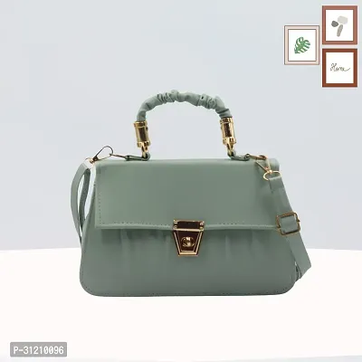 Stylish Green PU Solid Sling Bag For Women-thumb0