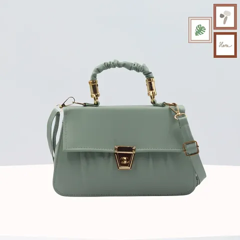 Stylish PU Solid Sling Bag For Women