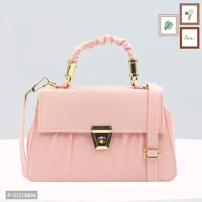 Stylish Pink PU Solid Sling Bag For Women-thumb0