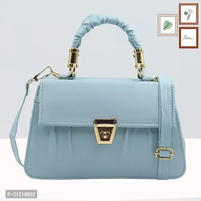 Stylish Blue PU Solid Sling Bag For Women