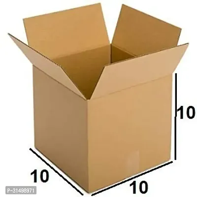 5 Ply Corrugated Double Wall Cardboard Square Packaging Boxes - 10 x 10 x 10 Inches (Pack of 10)-thumb2