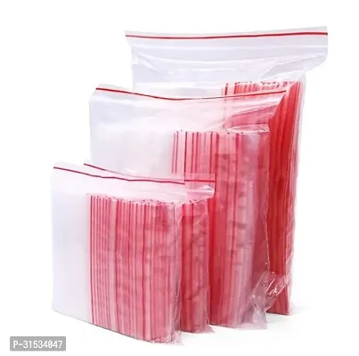 Packbox.in Reusable/Resealable Self Sealing Zip Lock Covers Storage Pouch Bags, 5x7 inches, 100 Pieces (Transparent)