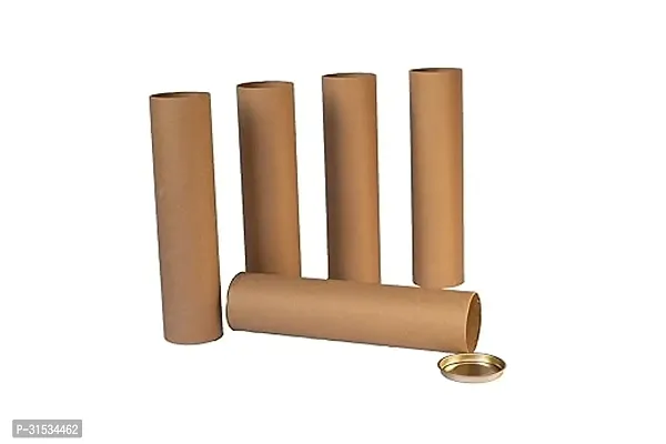 packbox.in Postal Tubes for Kraft Mailing, Shipping Tubes With  Without Metalic End Caps (Pack of 5, 26 inch L x 3 inch Die x 3 MM thikness with Caps)-thumb0