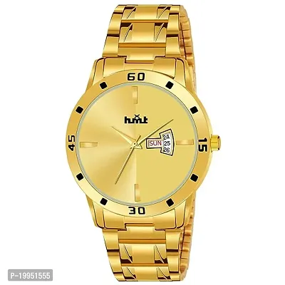 Stylish Golden Metal Analog Watch For Men