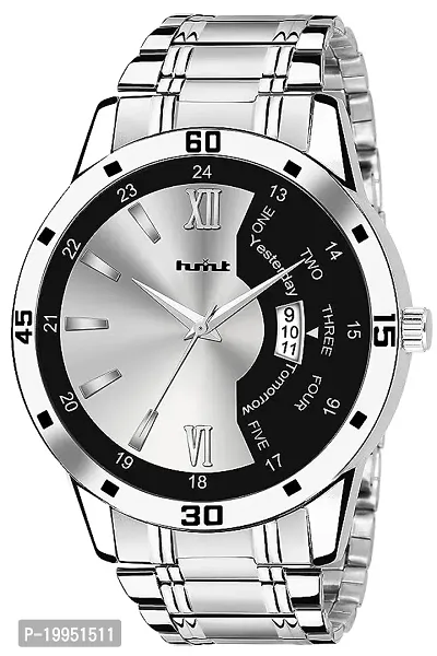 Stylish Silver Metal Analog Watch For Men-thumb0